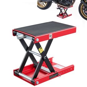 Motorcycle Lift, 1100 lbs Motorcycle Scissor Lift Jack with Wide Deck & Lock Pin, 3.74"-13.38" Center Hoist Crank Stand