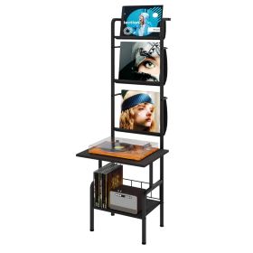 56.7H Audio Rack with Extra Shelving, Tall Media Stand for AV Equipment and Turntable