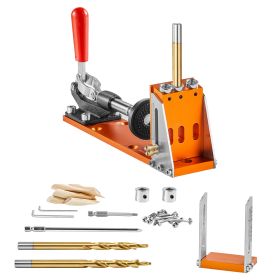 30 Pcs Pocket Hole Jig Kit, Adjustable & Easy to Use Pocket Hole Jig System with Step Drills, Drill Stop Rings, Wrenches, and Square Drive Bits