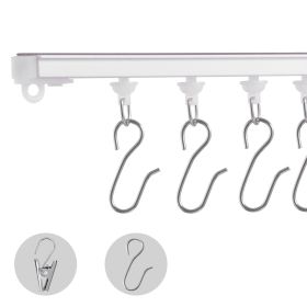 Ceiling Curtain Track Set, 9.9 FT/3 Meter, Self Adhesive, No Drill Ceiling Track System for Curtains