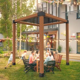 6x6 Inch Pergola Bracket Kit Inner 5.5x5.5 3-Way Brackets 4 Pcs With 4 Bases (Option: Black)