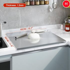 Stainless Steel Cutting Board with Lip for Kitchen Chopping Boards for Countertop Large Metal Cutting Board over Sink Suitable for Meat Fruits Ve (size: 30CM*40CM)