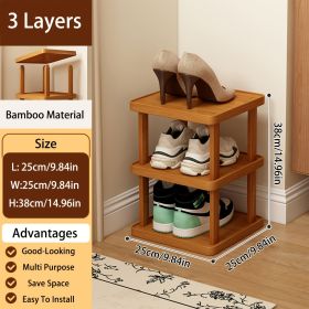 3/6/9-layer Expandable Folding Bamboo Storage Rack, Multi-layer Space-saving Storage Organizer, No Installation Required (size: 3rd floor)