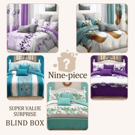 Surprise Room Makeover! 9-Piece Mystery Bedding & Curtain Bundle (Color: Surprise, size: CAL KING)