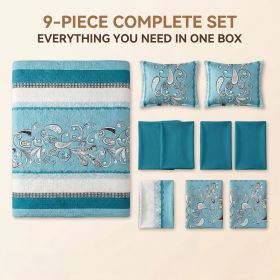 Surprise Room Makeover! 9-Piece Mystery Bedding & Curtain Bundle (Color: Surprise, size: KING)
