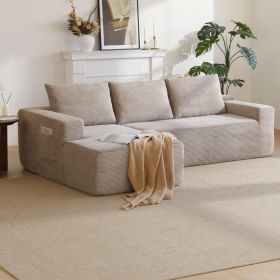 96.9" Cloud Sectional Couch with L-Shape Chaise,Modern Modular Sofa with Deep Seat, Upholstered Couches for Living Room Bedroom,No Assembly Requi (Main Color: Camel, Main Material: Fabric)